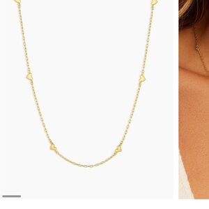 Gold Heart Necklace & bracelet